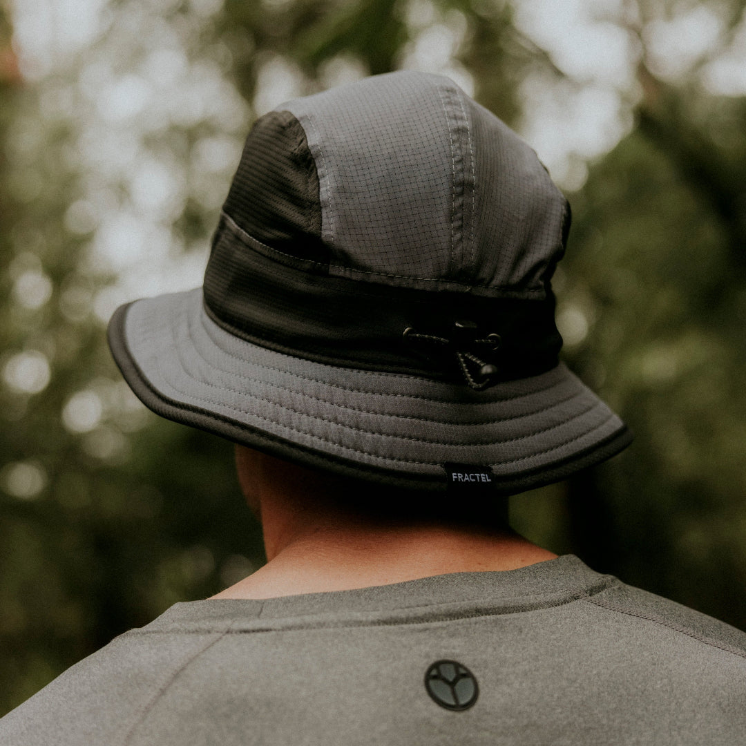 B-Series Grey Bucket Running Hat