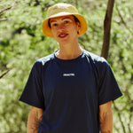 Womens Blue Performance Running Top On Model 