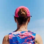 E-Series Performance Running Cap in Pink on Model