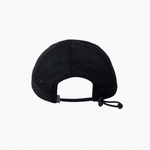 Fractel CP-JET Running Cap in black, back view showing the mesh rear panel and bungee cord adjuster