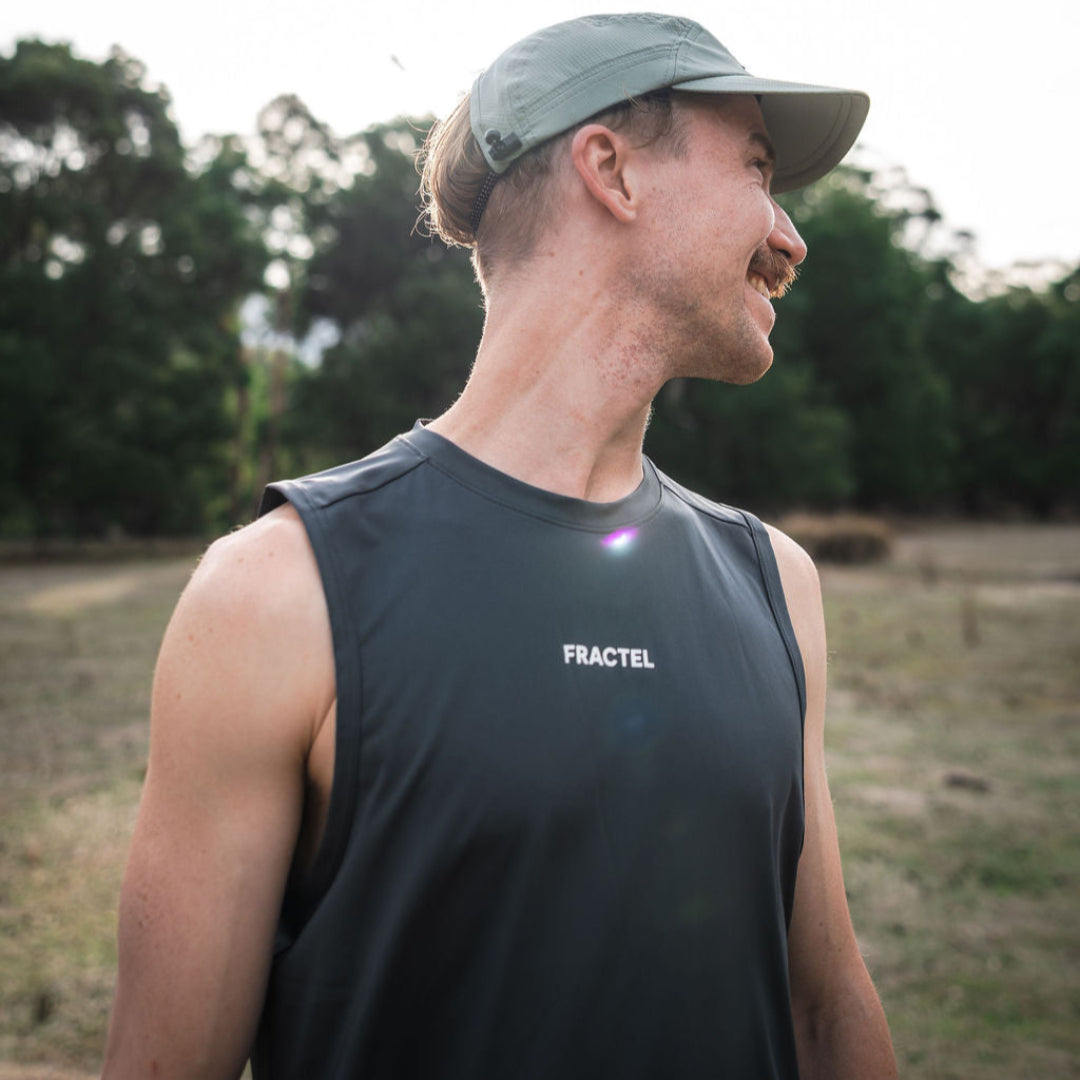 Mens Grey Running Singlet Top