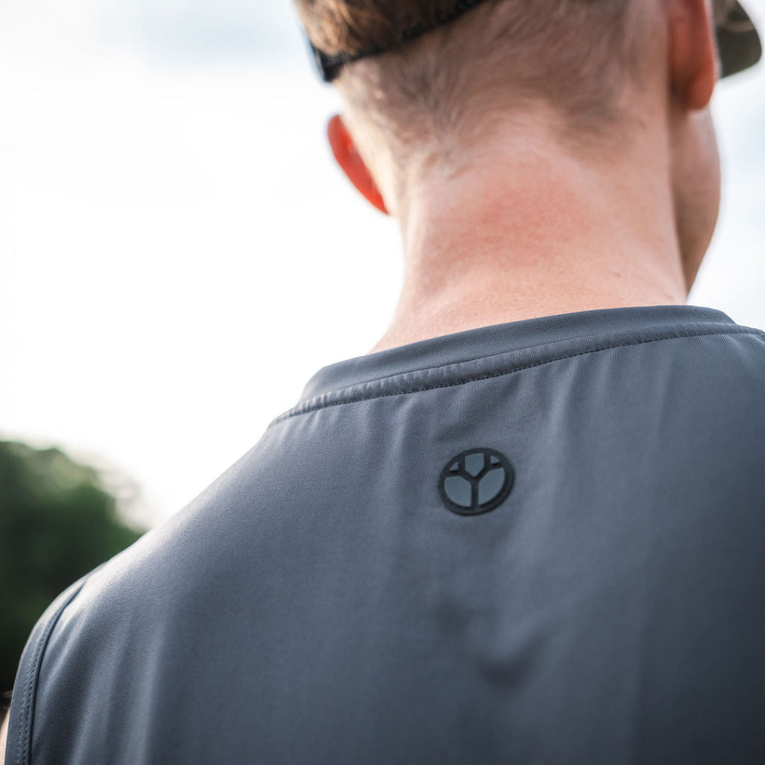 Mens Grey Running Singlet Top