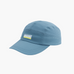 A light blue Fractel 5-panel running cap with a small white and yellow logo patch on the front, shown against a plain white background.