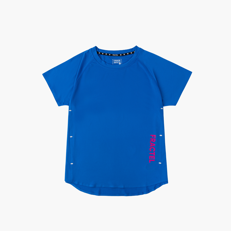 Fractel Cobalt Blue Women's Performance Tee, front