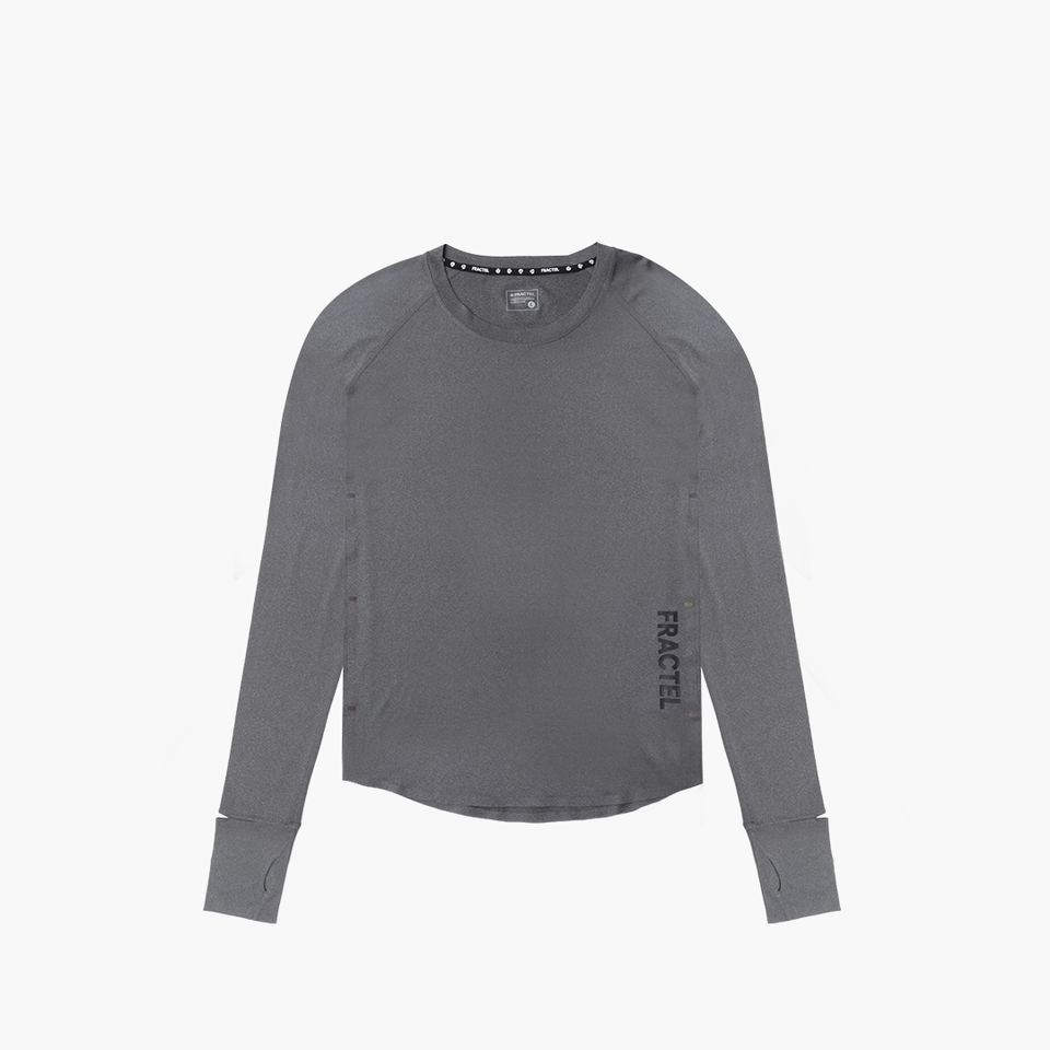 Women's V-JET Performance Long Sleeve in grey, front view