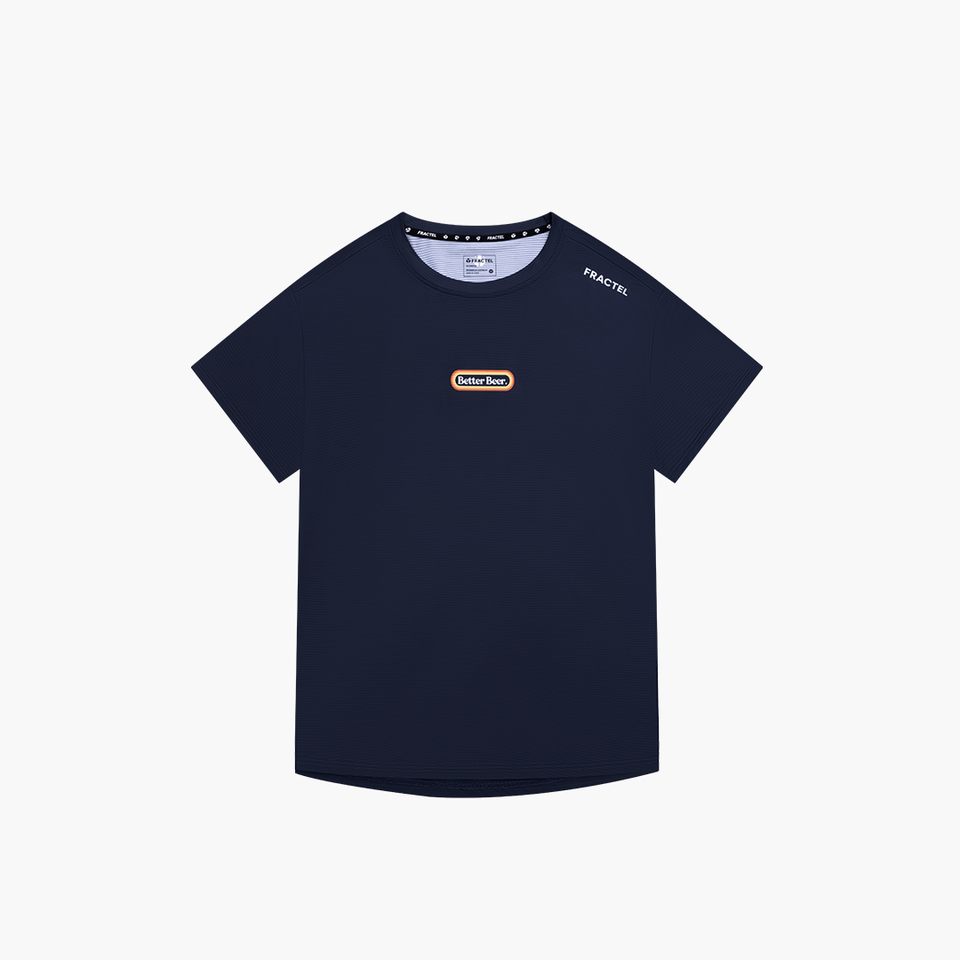 Women's S-BETTER BEER - NAVY - Performance Tee, front view