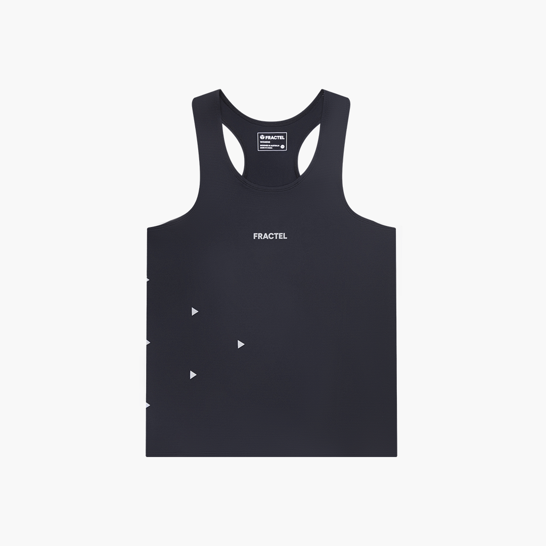 Camiseta de tirantes de carrera con cuello en V para mujer - NEGRO
